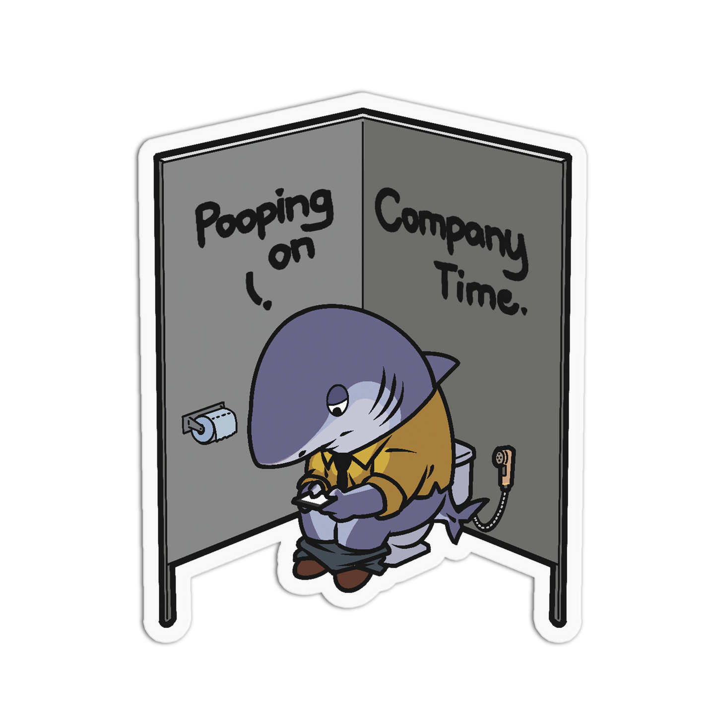 Clocking In Working Shark Sticker (Copy)