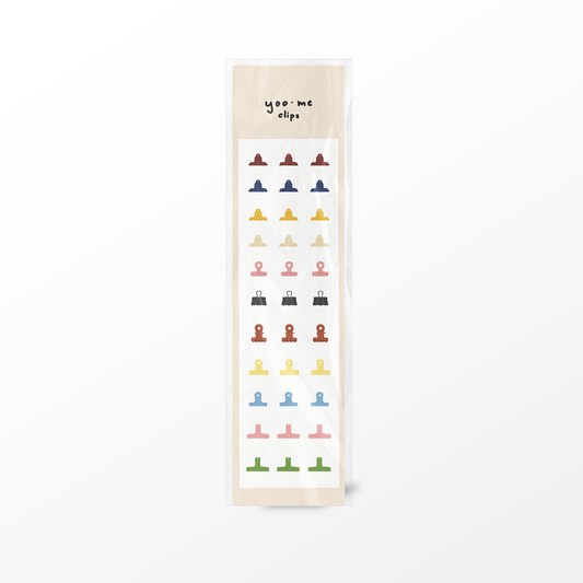 Colorful clip chart on a white background