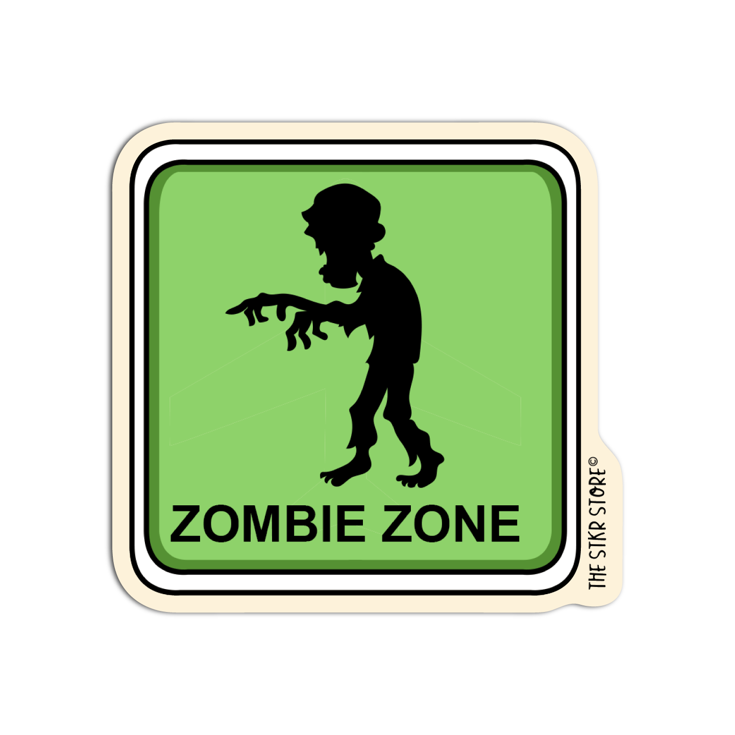 Zombie Zone Funny Road Sign Sticker