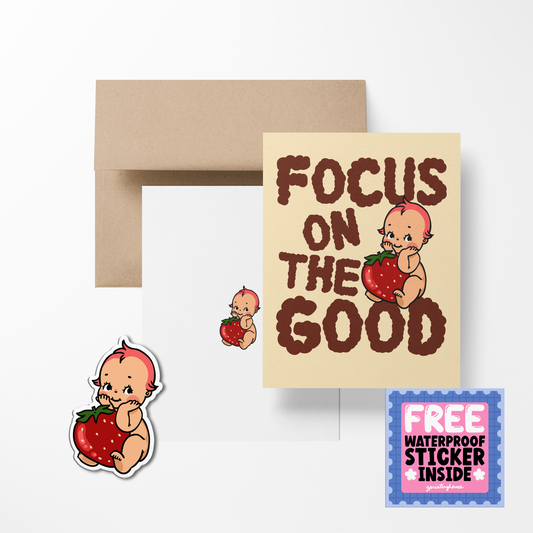 Focus On The Good Retro Babies Greeting Cards