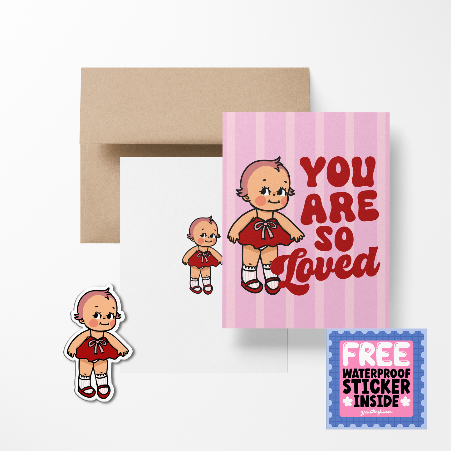 You Are So Loved Retro Babies Greeting Cards