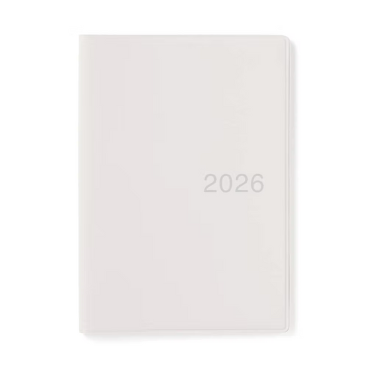 MUJI White Grey 2026 Monthly/Weekly Planner A6