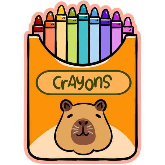 Capybara Crayons Art Materials Stickers