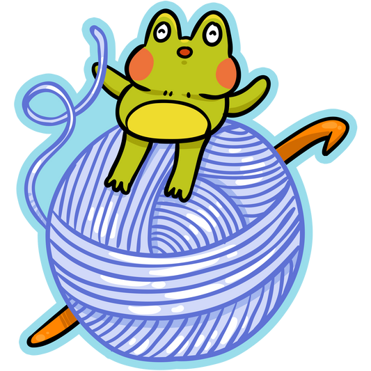 Frog Crochet Art Materials Stickers