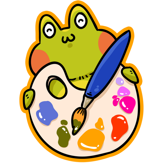 Frog Artist Art Materials Stickers