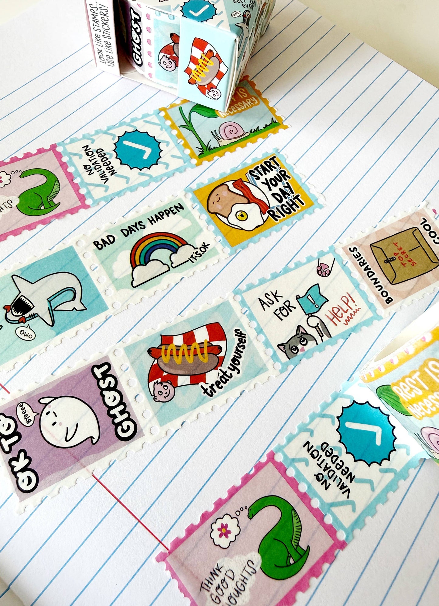 Tiny Pep Talks Faux-stage Stamp Washi