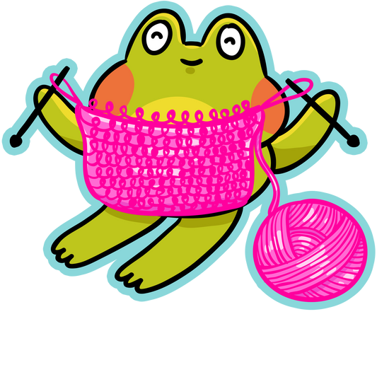 Frog Knitter Art Materials Stickers