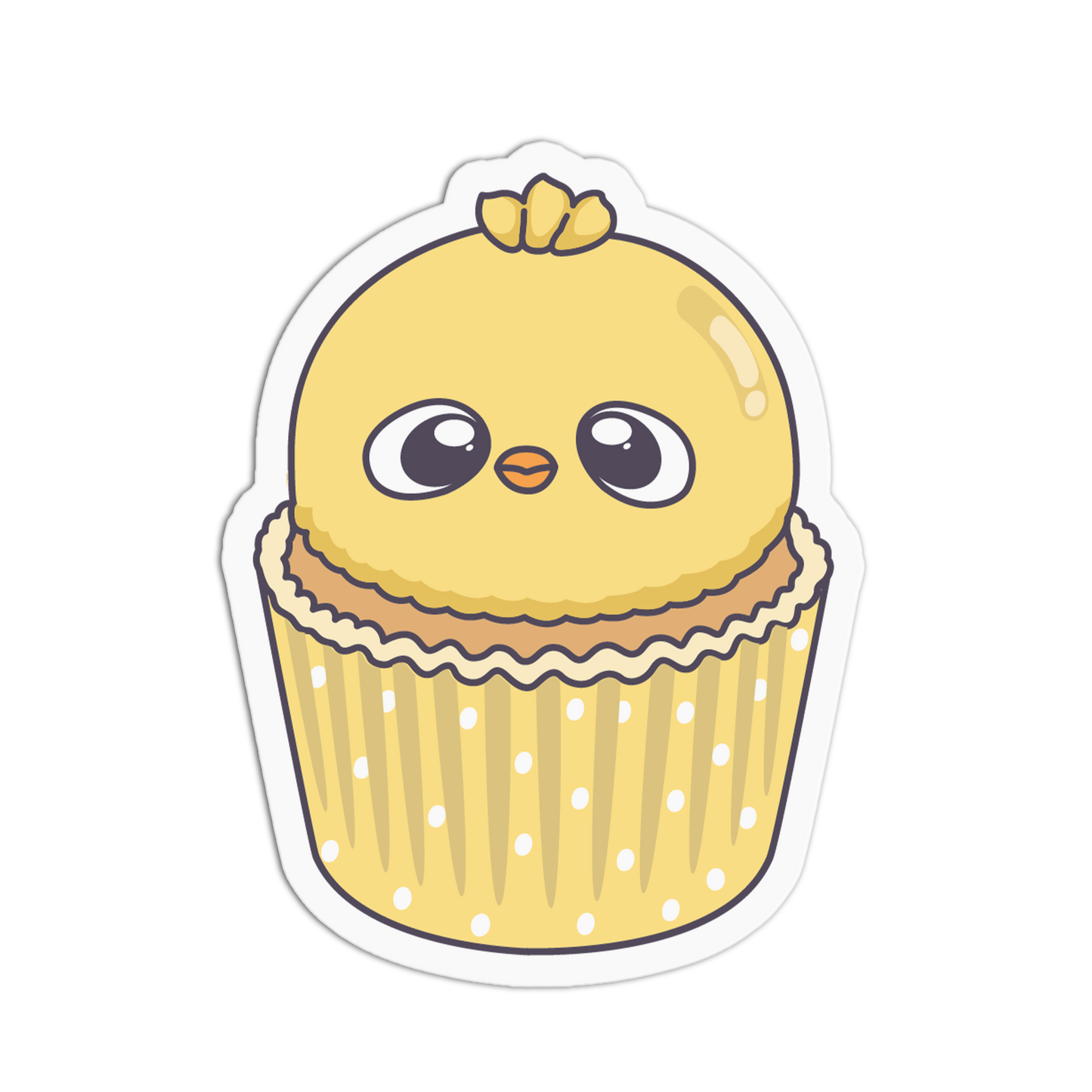 Little Yellow Chick Animal Cupcake Sticker