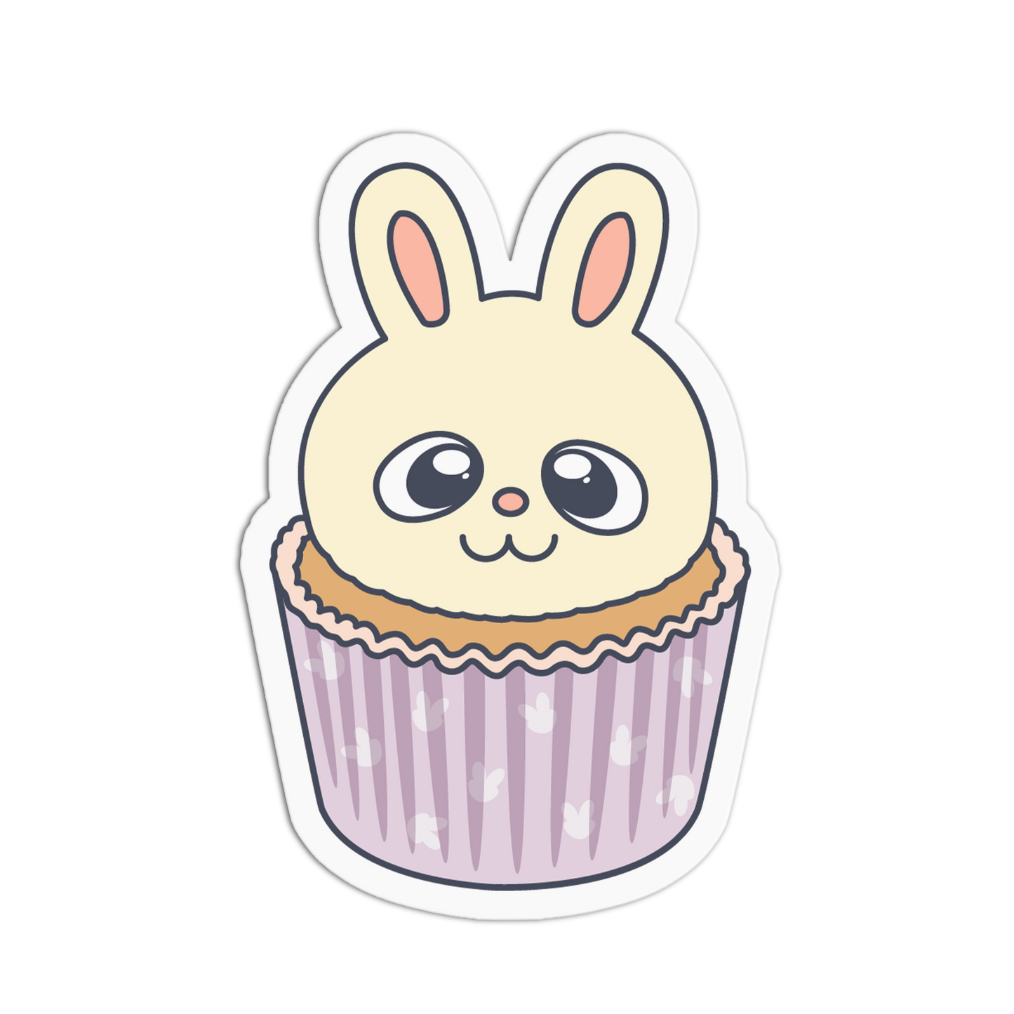 Long Eared Bunny Animal Cupcake Sticker