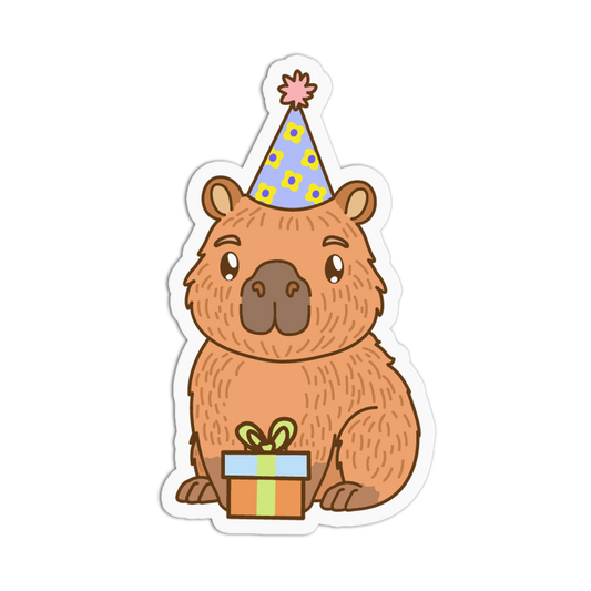 Party Capybara Animals Birthday Sticker