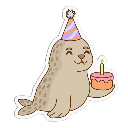 Sweet Seal Animals Birthday Sticker