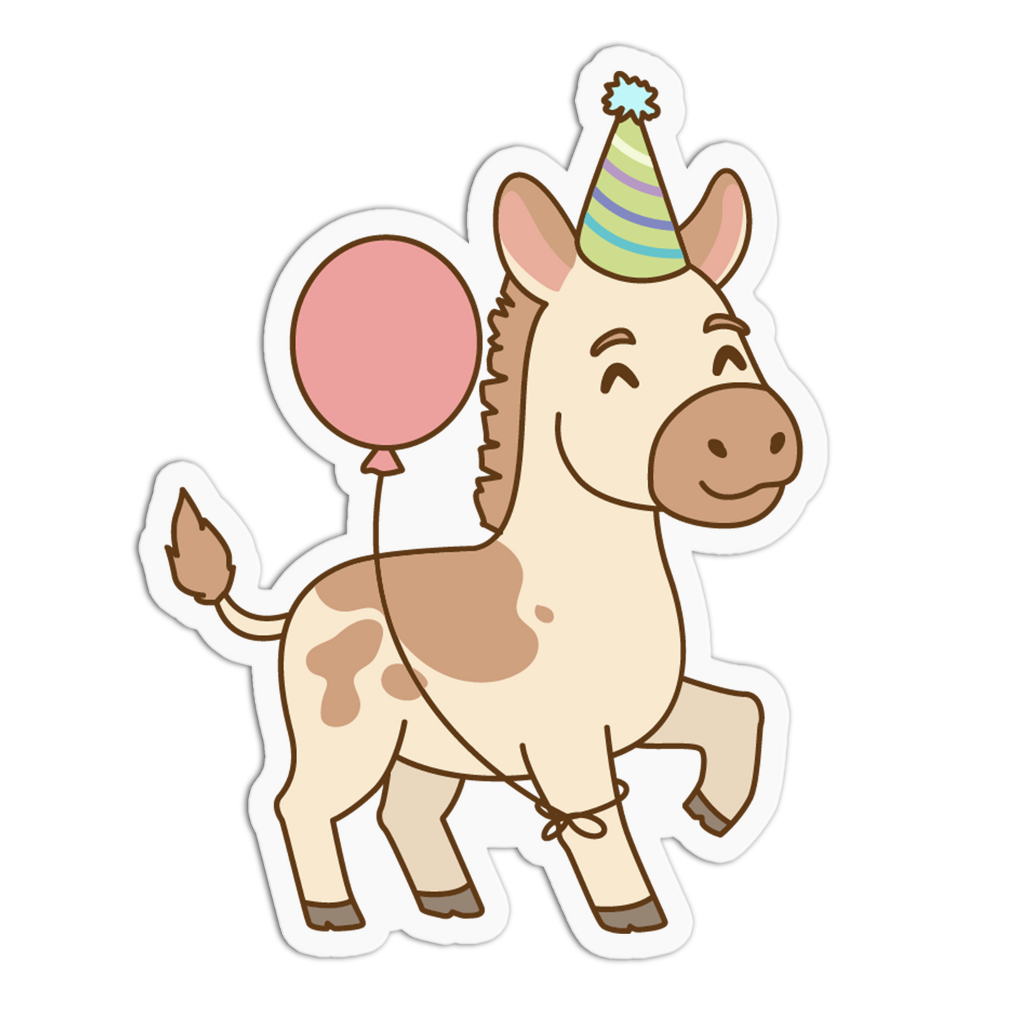 Happy Donkey Animals Birthday Sticker