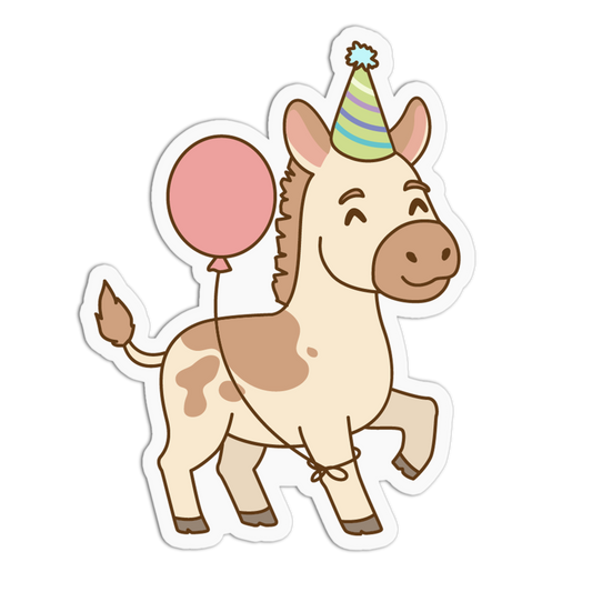 Happy Donkey Animals Birthday Sticker