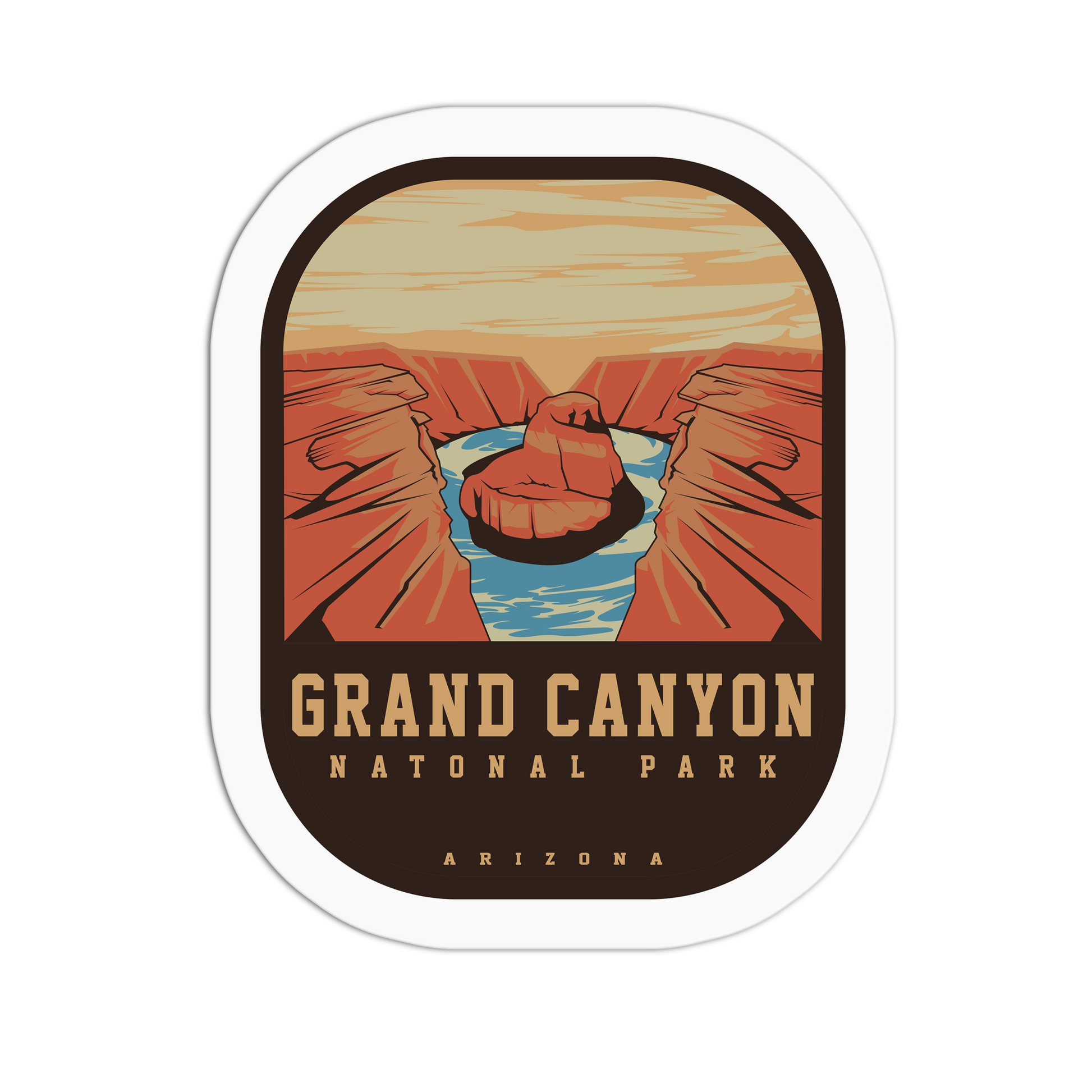 Horseshoe Bend - Travel Series Arizona Sticker - The Stkr Store