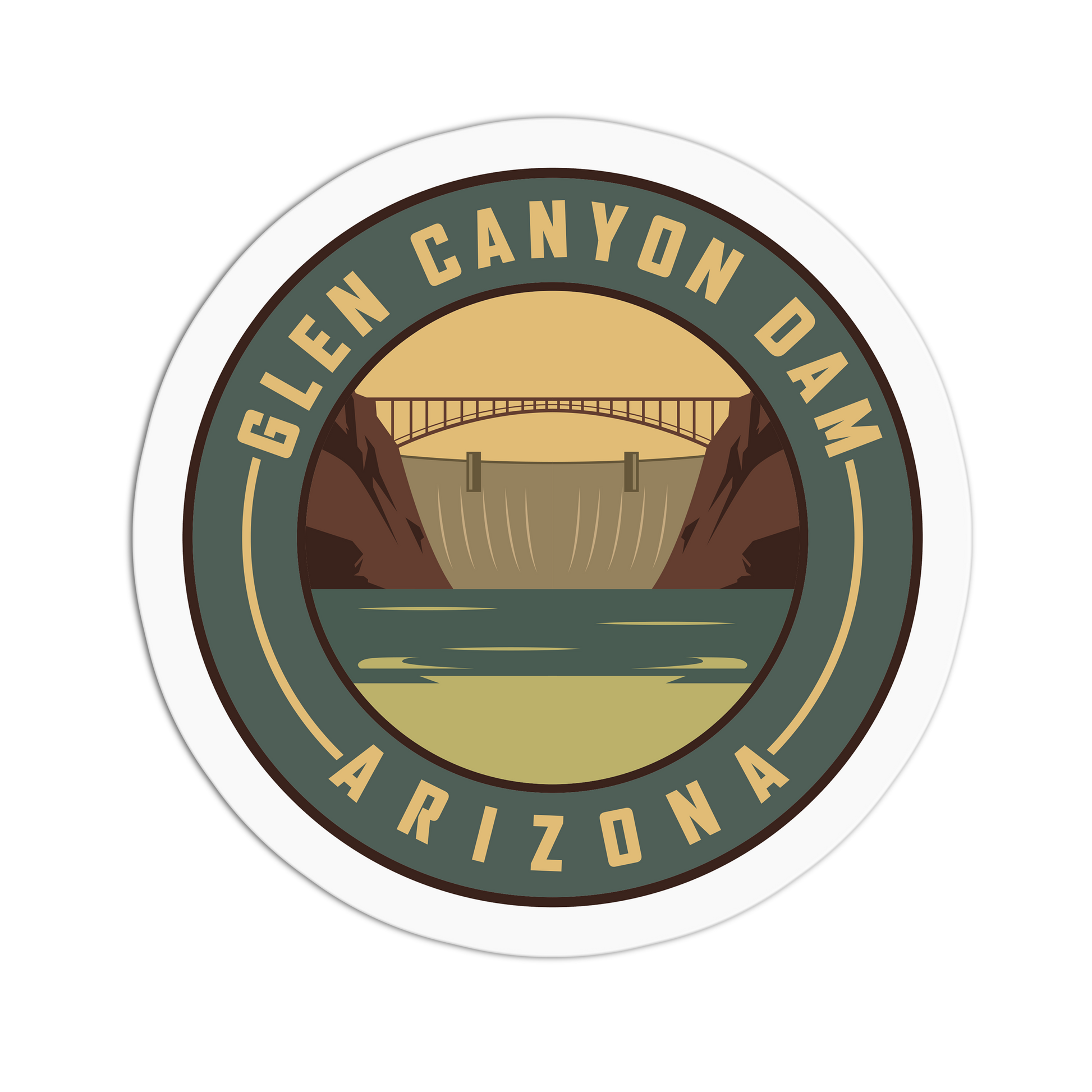 Glen Canyon Dam - Travel Series Arizona Sticker - The Stkr Store
