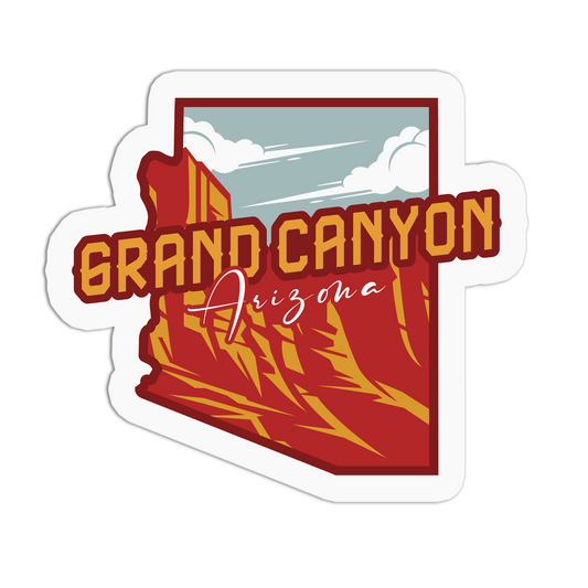 Grand Canyon State Map - Travel Series Arizona Sticker - The Stkr Store