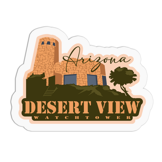Desert View Watchtower - Travel Series Arizona Sticker - The Stkr Store