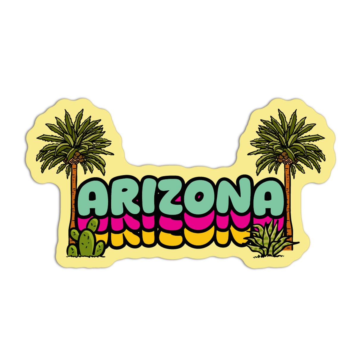 Retro Sunset - Coquette Arizona Sticker