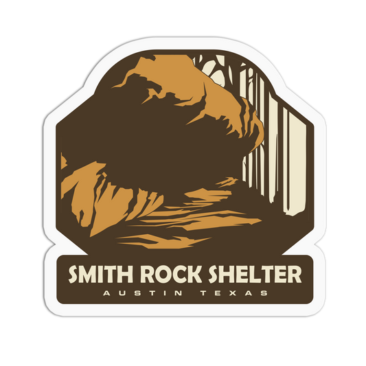 Smith Rock Shelter Travel Series Austin Texas Stickers