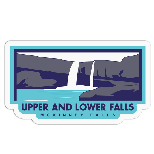 Upper and Lower Falls Travel Series Austin Texas Stickers