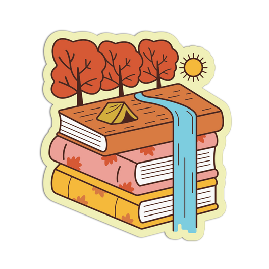 Book Waterfall Autumn Outdoor Sticker