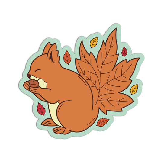 Cozy Squirrel Autumn Outdoor Sticker