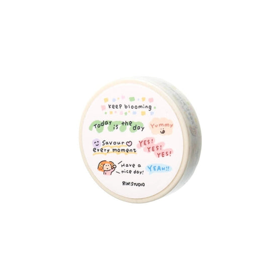 Small round washi tape on a white background