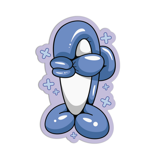 Blue Whale Balloon Animal Sticker