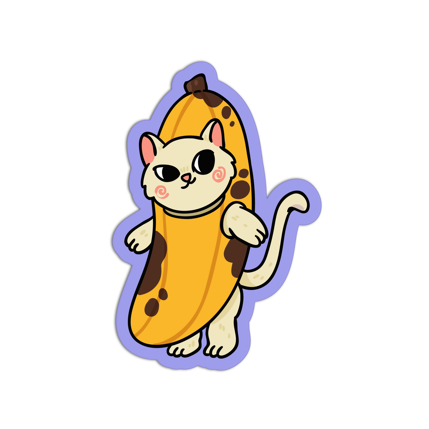 Cat in a Banana Animals Sticker