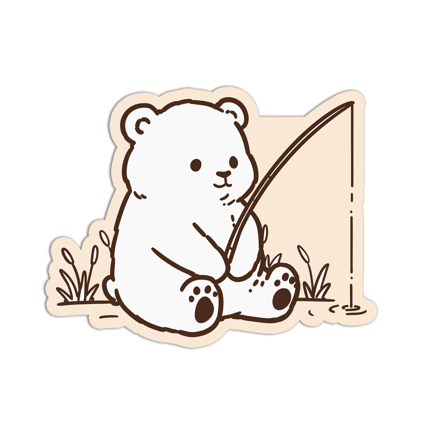 Fishing Bear Stickers