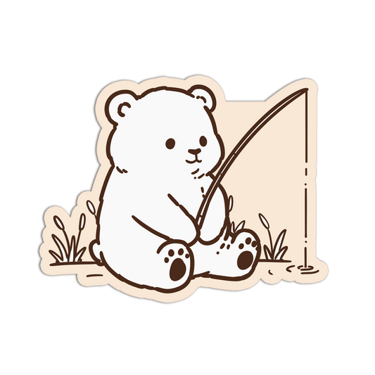 Fishing Bear Stickers