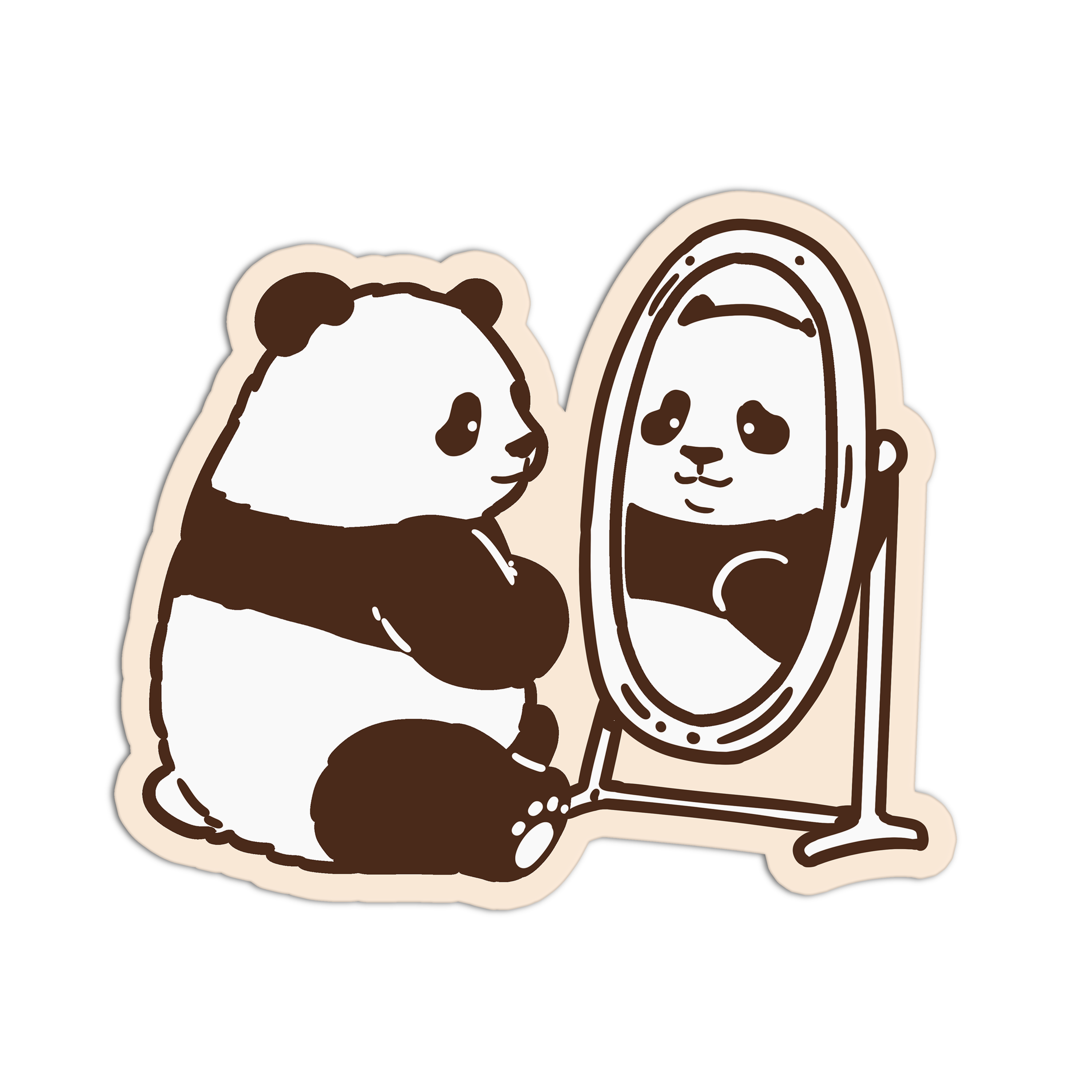 Mirror Reflection Panda Stickers β The Stkr Store