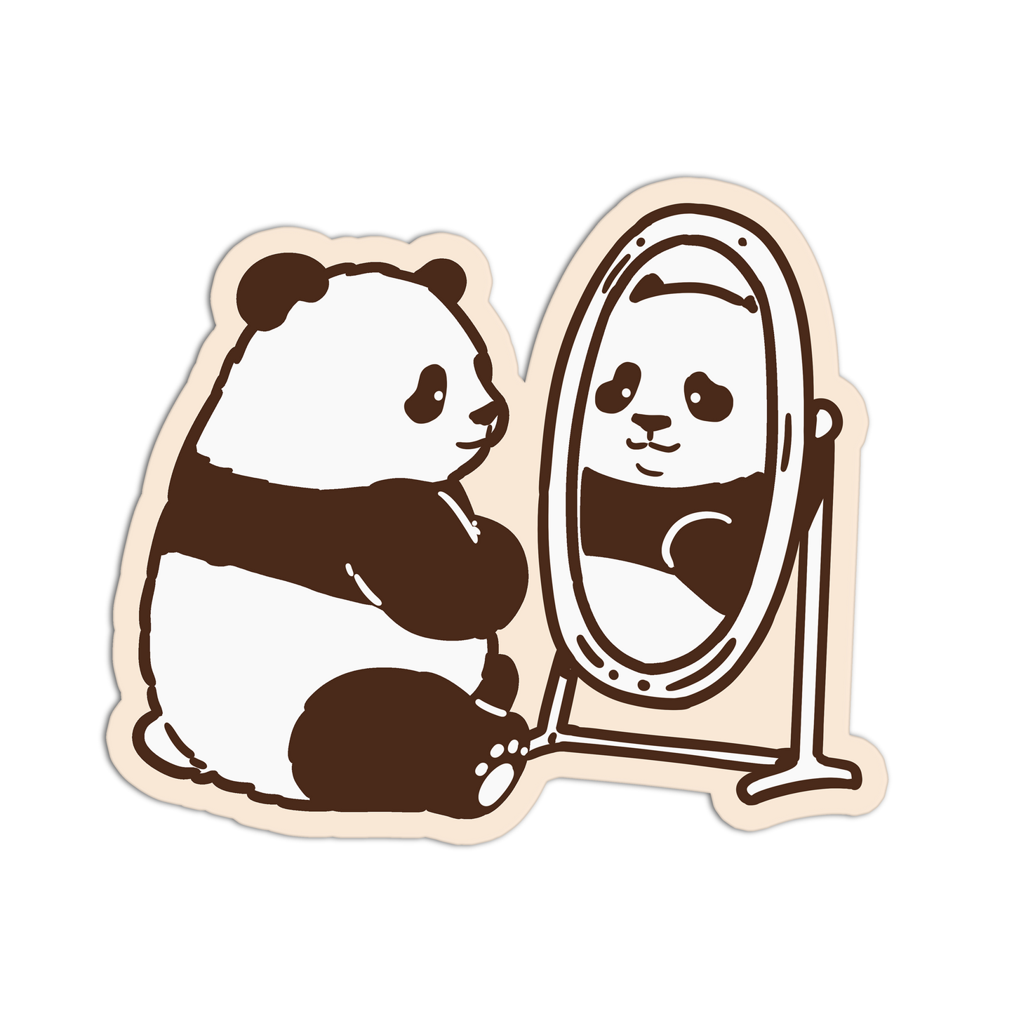 Mirror Reflection Panda Stickers