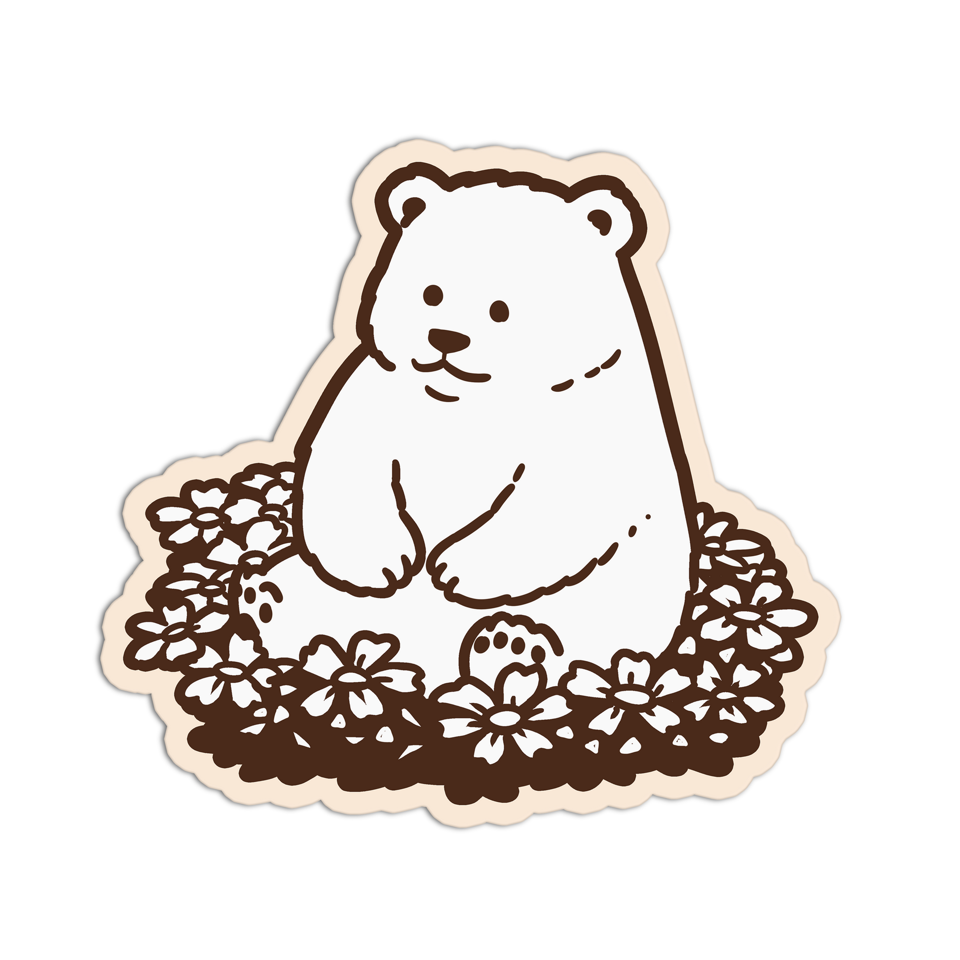 Flower Bed Bear Panda Stickers - The Stkr Store