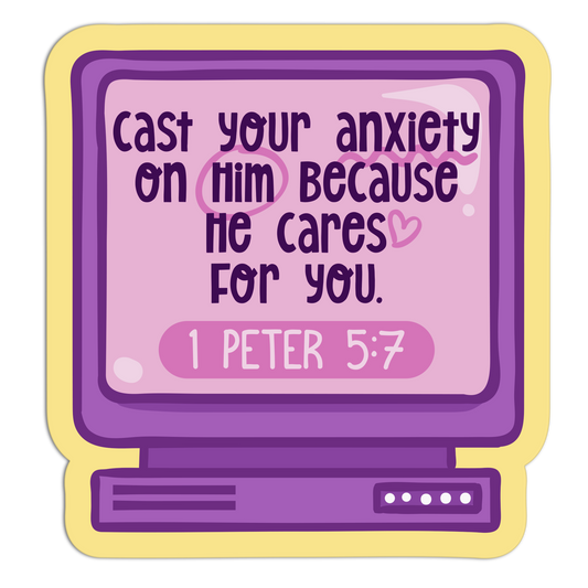Cast Your Anxiety On Him Bible Verse Stickers