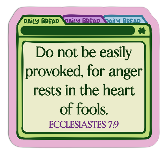 Do Not Be Easily Provoked Bible Verse Stickers