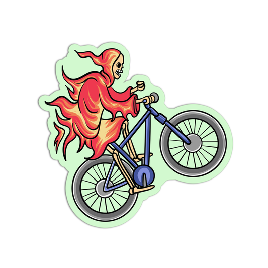 Fiery Skeleton on a Bicycle