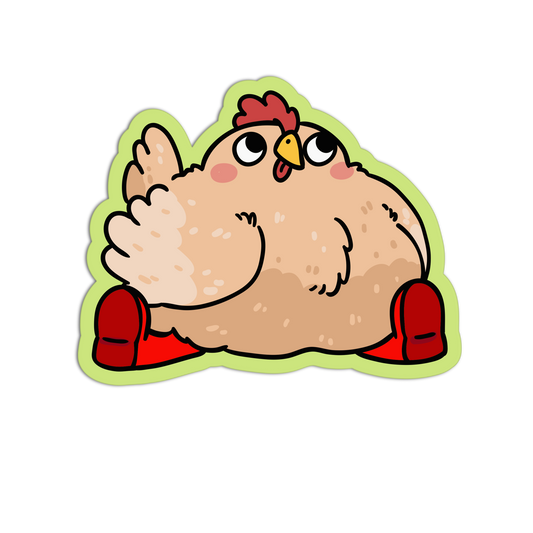 Big Red Boots Chicken - Birds With Shoes Sticker