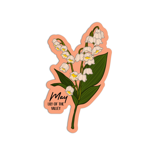 May Lily of the Valley Birthflower Sticker