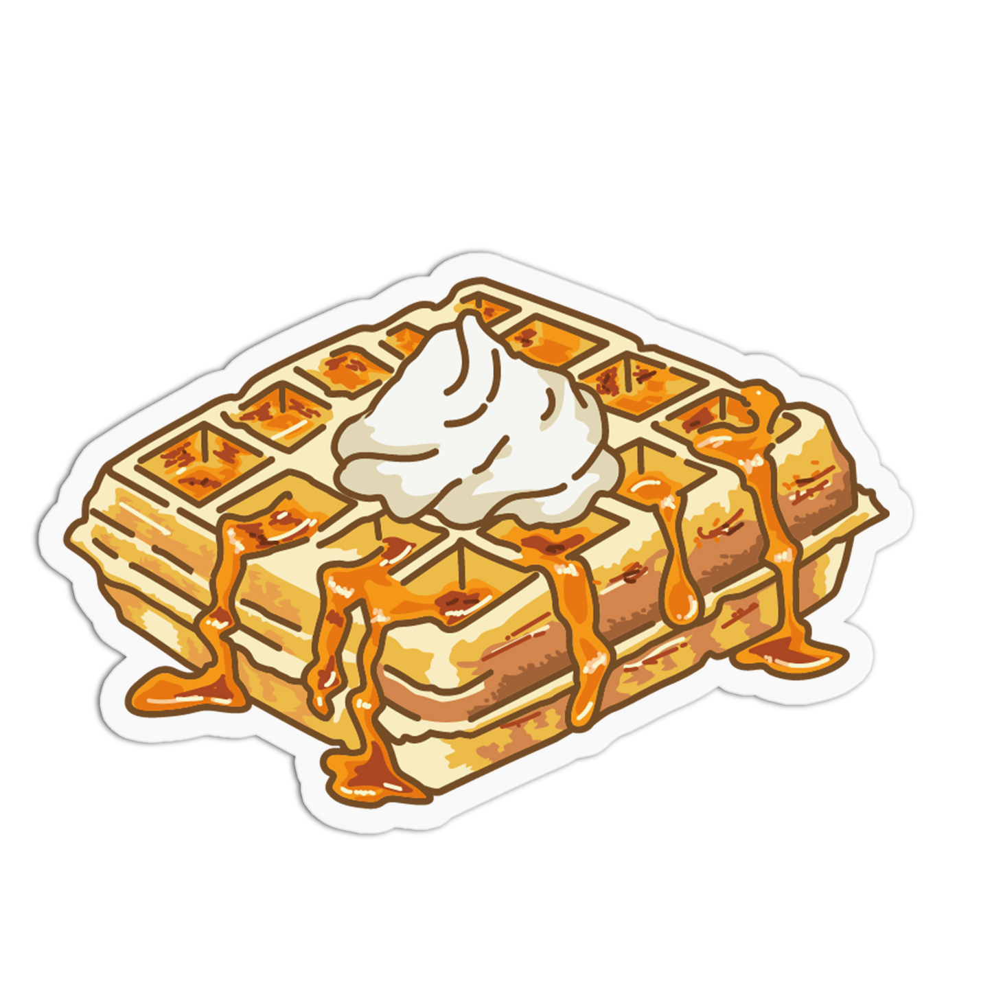 Belgian Waffle Breakfast Food Sticker