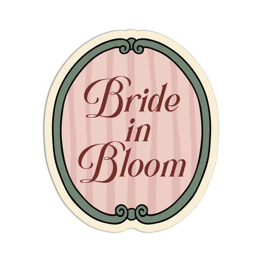 Bride Bloom Oval Bridal Wedding Sticker