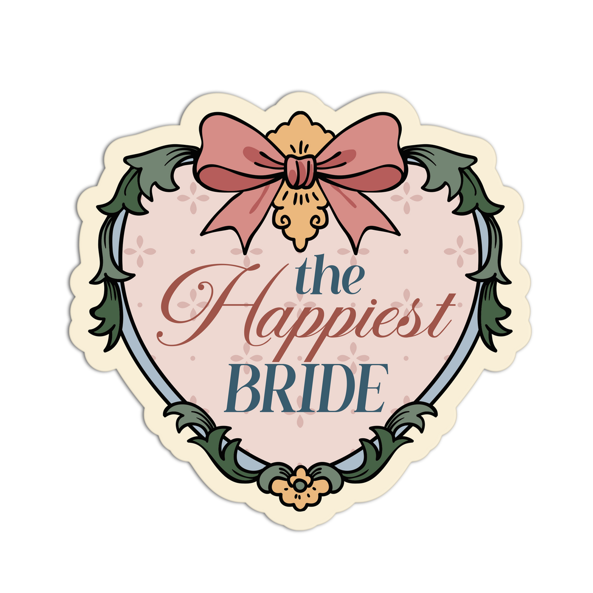 The Happiest Bride Bridal Wedding Sticker