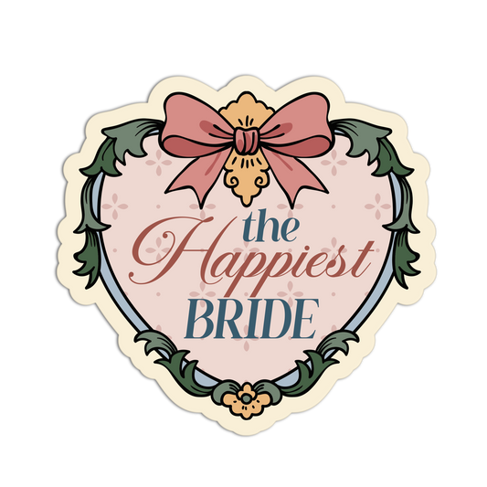 The Happiest Bride Bridal Wedding Sticker