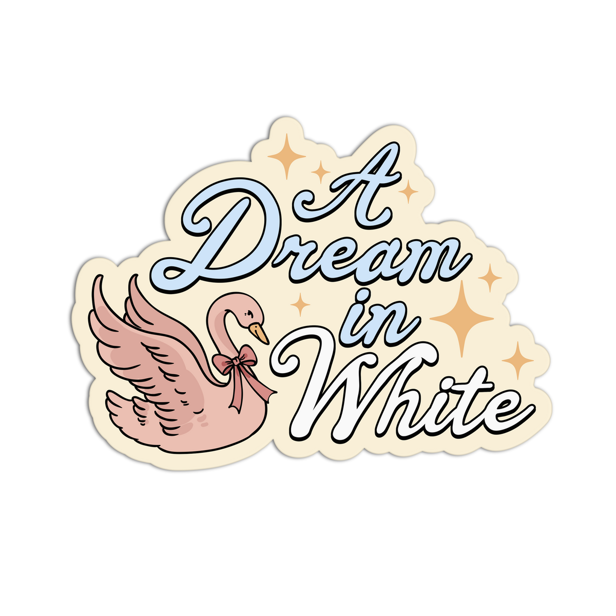 A Dream White Bridal Wedding Sticker