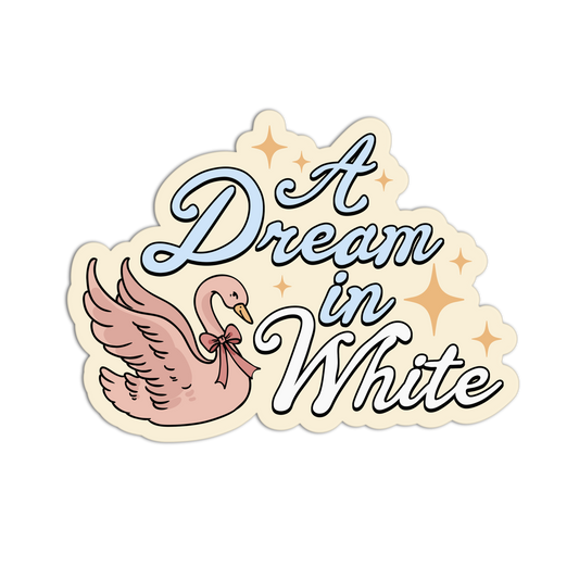 A Dream White Bridal Wedding Sticker