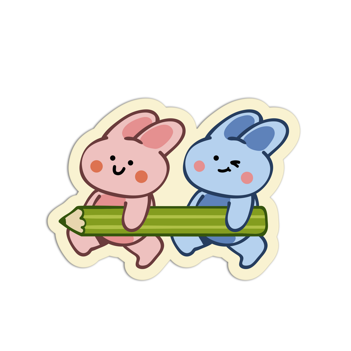 Giant Pencil Bunny Junk Journaling Sticker