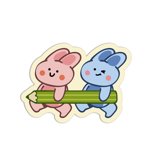 Giant Pencil Bunny Junk Journaling Sticker