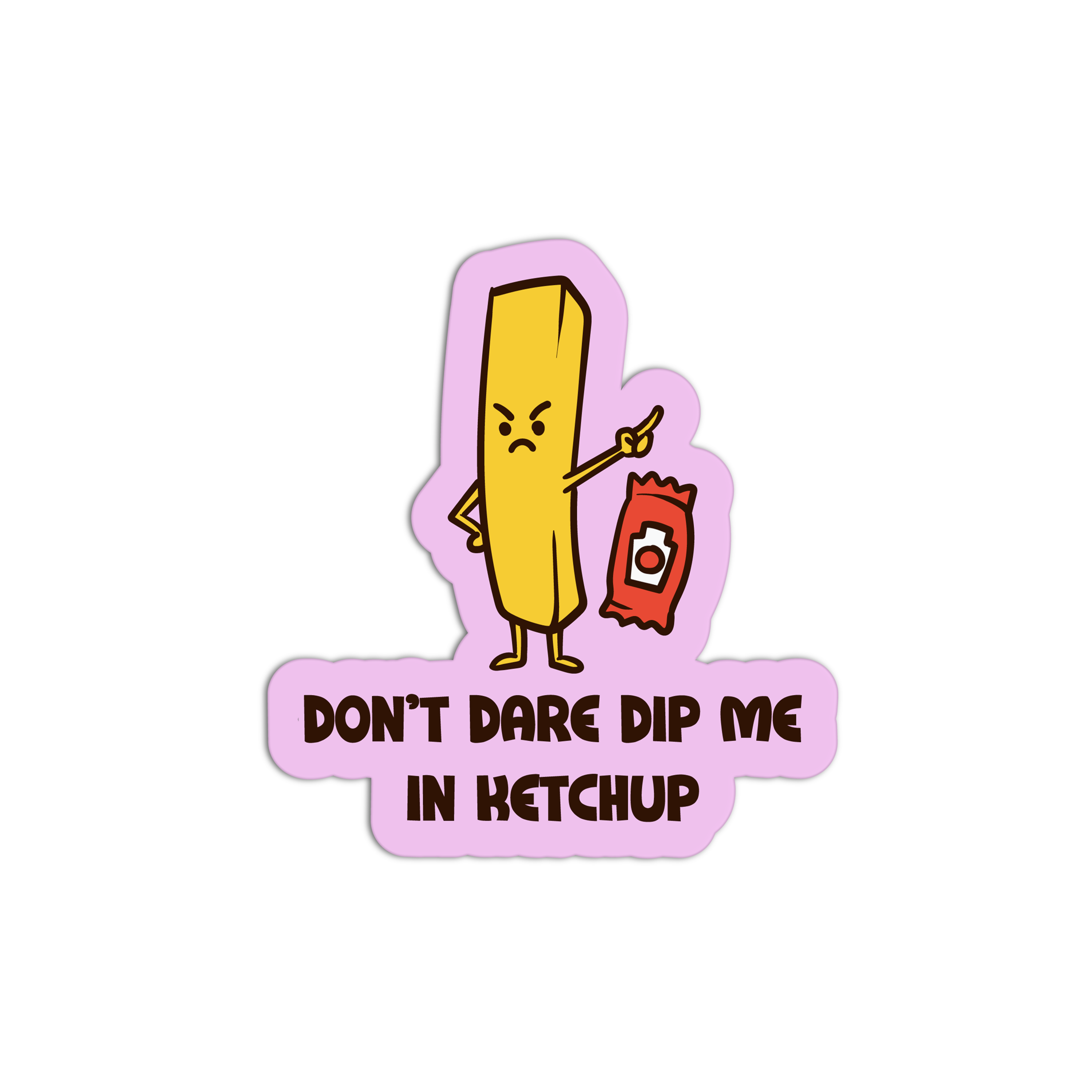 Angry Anti Ketchup Fry - Burger And Fries Sticker – The Stkr Store