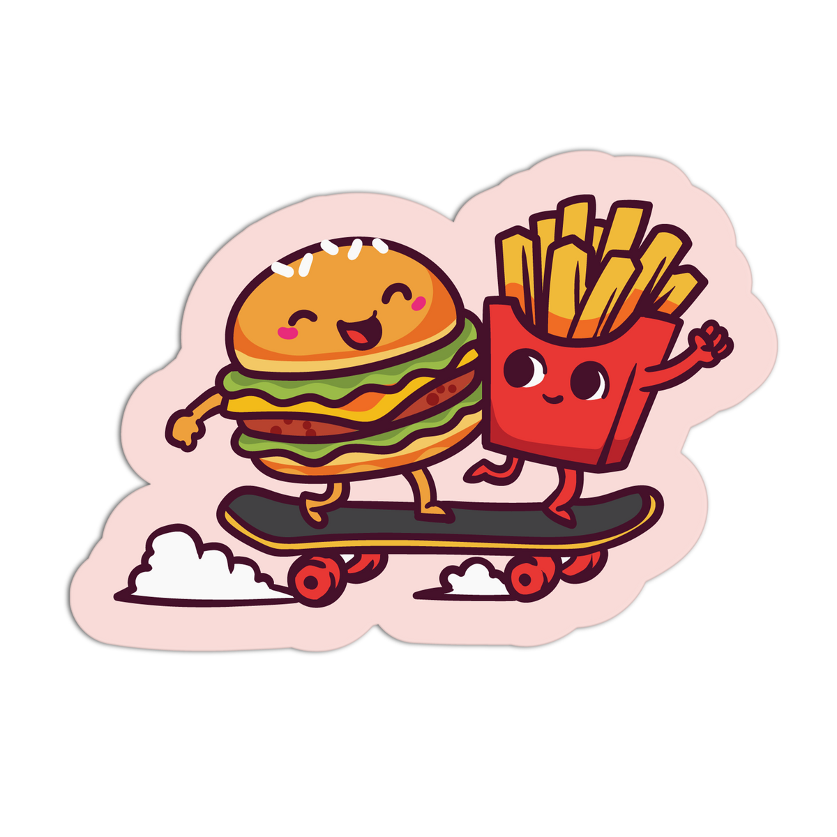Shredding Snacks - Burger And Fries Sticker – The Stkr Store