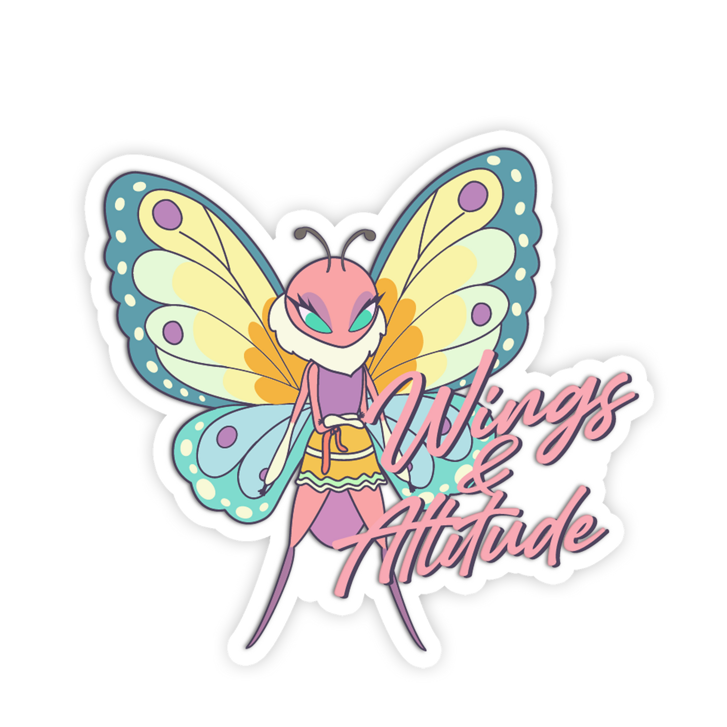 Sassy Flutter Butterfly - Cute Butterfly Sticker - The Stkr Store